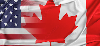 american and canadian flags