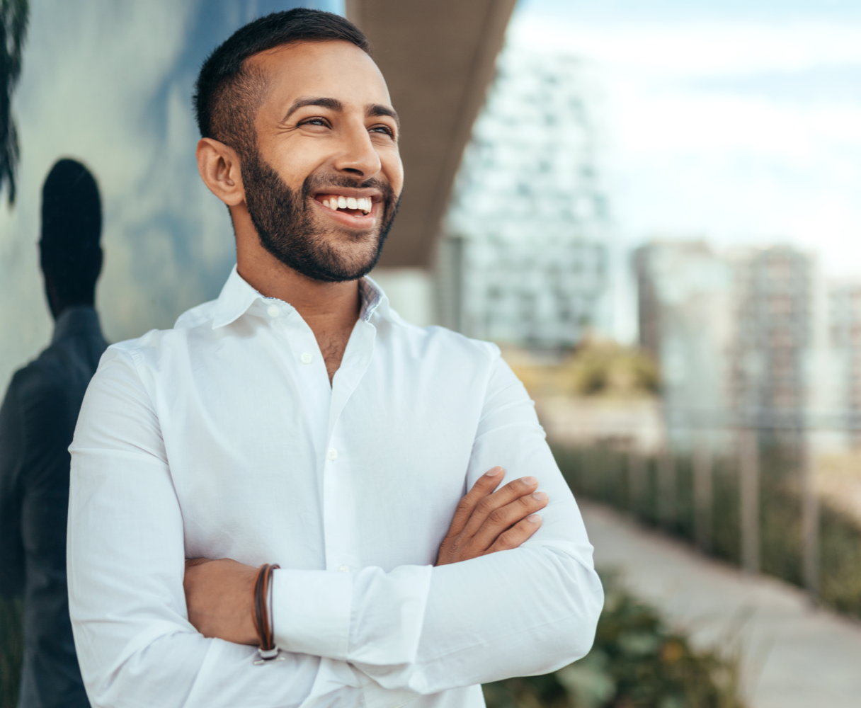 Businessman smiling